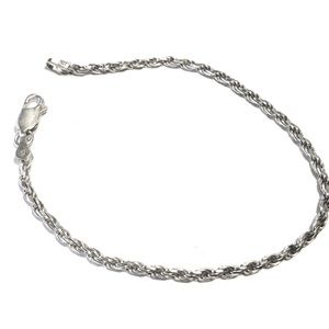 .925 Sterling Silver rope chain bracelet
